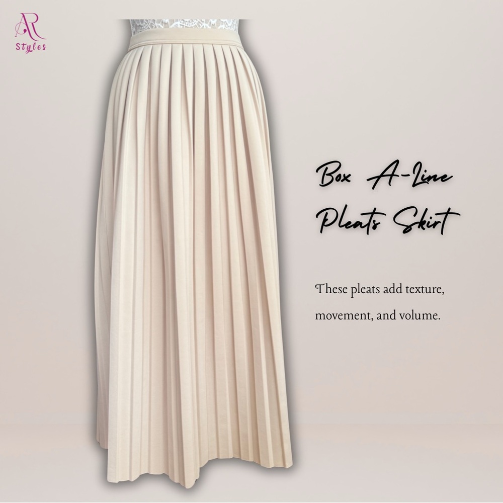 NWT Box A-Line Pleates Modest Skirt